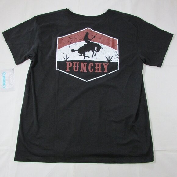 Hooey Tops - Hooey Women's Short Sleeve Punchy Ranchero Graphic T-Shirt - Black